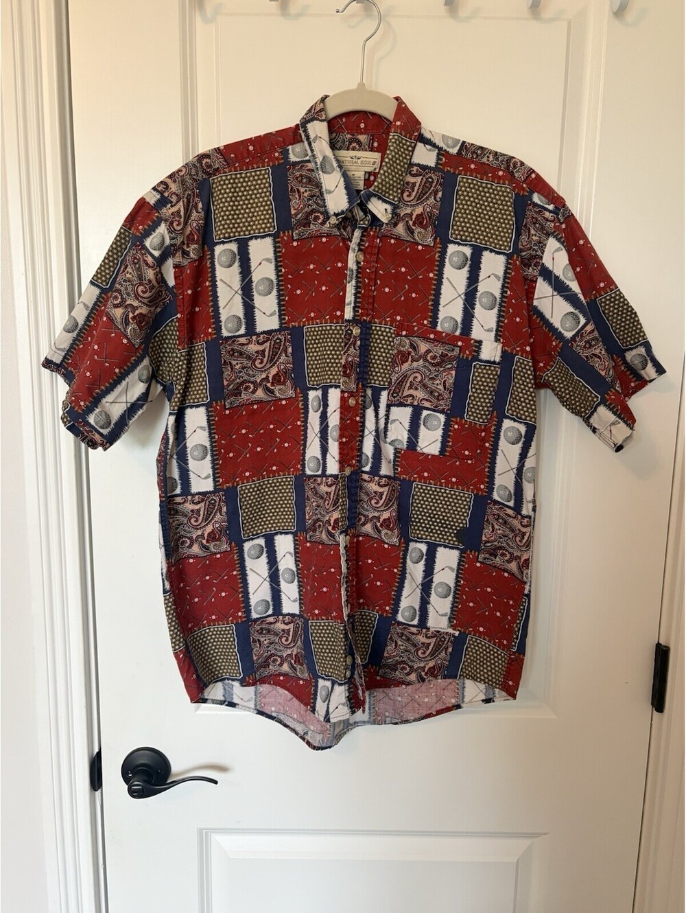 Natural Issue Men’s Shirt M Golf Vintage Patchwork Short Sleeve